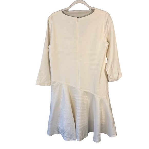 Club Monaco Cream Silk Wool Textured Dress Size S or M Minimalist Neutral - Picture 3 of 12